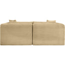  Manufacturer Color_Camel -- Shaggy 78" Camel Corduroy Performance Fabric Upholstered 2 pc Modular Loveseat IMAGE 5
