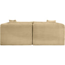 Meridian Shaggy Camel Corduroy Performance Fabric Modular Sofa IMAGE 5