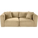 Manufacturer Color_Camel -- Shaggy 78" Camel Corduroy Performance Fabric Upholstered 2 pc Modular Loveseat IMAGE 6