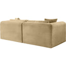  Manufacturer Color_Camel -- Shaggy 78" Camel Corduroy Performance Fabric Upholstered 2 pc Modular Loveseat IMAGE 7