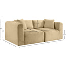 Manufacturer Color_Camel -- Shaggy 78" Camel Corduroy Performance Fabric Upholstered 2 pc Modular Loveseat IMAGE 9