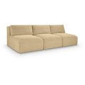  Manufacturer Color_Camel -- Shaggy 93" Camel Corduroy Performance Fabric Upholstered 3 pc Armless Modular Sofa IMAGE 1