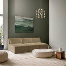  Manufacturer Color_Camel -- Shaggy 93" Camel Corduroy Performance Fabric Upholstered 3 pc Armless Modular Sofa IMAGE 2