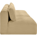  Manufacturer Color_Camel -- Shaggy 93" Camel Corduroy Performance Fabric Upholstered 3 pc Armless Modular Sofa IMAGE 4