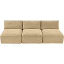  Manufacturer Color_Camel -- Shaggy 93" Camel Corduroy Performance Fabric Upholstered 3 pc Armless Modular Sofa IMAGE 6