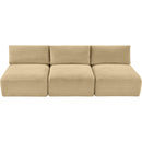 Meridian Shaggy Camel Corduroy Performance Fabric Modular Sofa IMAGE 6