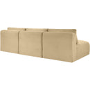  Manufacturer Color_Camel -- Shaggy 93" Camel Corduroy Performance Fabric Upholstered 3 pc Armless Modular Sofa IMAGE 7