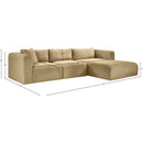  Manufacturer Color_Camel -- Shaggy 114" Camel Corduroy Performance Fabric Upholstered 3 pc Modular Sectional IMAGE 12
