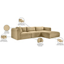  Manufacturer Color_Camel -- Shaggy 114" Camel Corduroy Performance Fabric Upholstered 3 pc Modular Sectional IMAGE 13