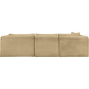  Manufacturer Color_Camel -- Shaggy 114" Camel Corduroy Performance Fabric Upholstered 3 pc Modular Sectional IMAGE 5