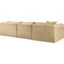  Manufacturer Color_Camel -- Shaggy 114" Camel Corduroy Performance Fabric Upholstered 3 pc Modular Sectional IMAGE 7