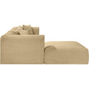  Manufacturer Color_Camel -- Shaggy 109" Camel Corduroy Performance Fabric Upholstered 4 pc Modular Sectional IMAGE 4