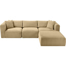  Manufacturer Color_Camel -- Shaggy 109" Camel Corduroy Performance Fabric Upholstered 4 pc Modular Sectional IMAGE 6