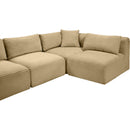  Manufacturer Color_Camel -- Shaggy 109" Camel Corduroy Performance Fabric Upholstered 4 pc Modular Sectional IMAGE 10