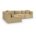  Manufacturer Color_Camel -- Shaggy 109" Camel Corduroy Performance Fabric Upholstered 4 pc Modular Sectional IMAGE 1