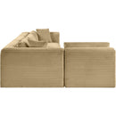  Manufacturer Color_Camel -- Shaggy 109" Camel Corduroy Performance Fabric Upholstered 4 pc Modular Sectional IMAGE 4