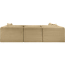  Manufacturer Color_Camel -- Shaggy 109" Camel Corduroy Performance Fabric Upholstered 4 pc Modular Sectional IMAGE 5