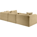  Manufacturer Color_Camel -- Shaggy 109" Camel Corduroy Performance Fabric Upholstered 4 pc Modular Sectional IMAGE 7