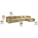  Manufacturer Color_Camel -- Shaggy 145" Camel Corduroy Performance Fabric Upholstered 4 pc Modular Sectional IMAGE 13
