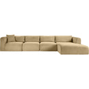  Manufacturer Color_Camel -- Shaggy 145" Camel Corduroy Performance Fabric Upholstered 4 pc Modular Sectional IMAGE 3