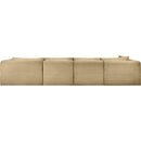  Manufacturer Color_Camel -- Shaggy 145" Camel Corduroy Performance Fabric Upholstered 4 pc Modular Sectional IMAGE 5