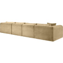  Manufacturer Color_Camel -- Shaggy 145" Camel Corduroy Performance Fabric Upholstered 4 pc Modular Sectional IMAGE 7