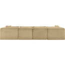  Manufacturer Color_Camel -- Shaggy 140" Camel Corduroy Performance Fabric Upholstered 5 pc Modular Sectional IMAGE 5