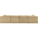 Meridian Shaggy Camel Corduroy Performance Fabric Modular Sectional IMAGE 5
