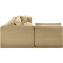  Manufacturer Color_Camel -- Shaggy 140" Camel Corduroy Performance Fabric Upholstered 5 pc Modular Sectional IMAGE 4
