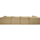 Meridian Shaggy Camel Corduroy Performance Fabric Modular Sectional IMAGE 5