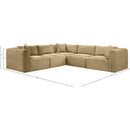  Manufacturer Color_Camel -- Shaggy 109" Camel Corduroy Performance Fabric Upholstered 5 pc Modular Sectional IMAGE 11