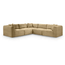 Meridian Shaggy Camel Corduroy Performance Fabric Modular Sectional IMAGE 1