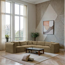  Manufacturer Color_Camel -- Shaggy 109" Camel Corduroy Performance Fabric Upholstered 5 pc Modular Sectional IMAGE 2