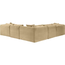  Manufacturer Color_Camel -- Shaggy 109" Camel Corduroy Performance Fabric Upholstered 5 pc Modular Sectional IMAGE 5