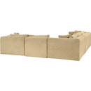  Manufacturer Color_Camel -- Shaggy 109" Camel Corduroy Performance Fabric Upholstered 5 pc Modular Sectional IMAGE 7