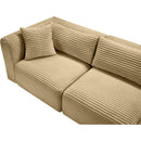 Meridian Shaggy Camel Corduroy Performance Fabric Modular Sectional IMAGE 9
