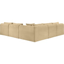  Manufacturer Color_Camel -- Shaggy 101" Camel Corduroy Performance Fabric Upholstered 5 pc Modular Sectional IMAGE 5