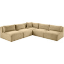 Manufacturer Color_Camel -- Shaggy 101" Camel Corduroy Performance Fabric Upholstered 5 pc Modular Sectional IMAGE 6