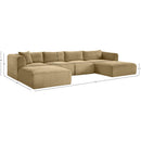  Manufacturer Color_Camel -- Shaggy 145" Camel Corduroy Performance Fabric Upholstered 5 pc Modular Sectional IMAGE 12