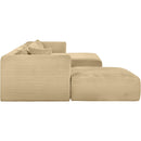  Manufacturer Color_Camel -- Shaggy 145" Camel Corduroy Performance Fabric Upholstered 5 pc Modular Sectional IMAGE 4