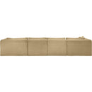  Manufacturer Color_Camel -- Shaggy 145" Camel Corduroy Performance Fabric Upholstered 5 pc Modular Sectional IMAGE 5