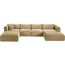 Meridian Shaggy Camel Corduroy Performance Fabric Modular Sectional IMAGE 6