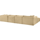  Manufacturer Color_Camel -- Shaggy 145" Camel Corduroy Performance Fabric Upholstered 5 pc Modular Sectional IMAGE 7