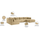  Manufacturer Color_Camel -- Shaggy 145" Camel Corduroy Performance Fabric Upholstered 5 pc Modular Sectional IMAGE 13