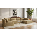 Meridian Shaggy Camel Corduroy Performance Fabric Modular Sectional IMAGE 2