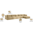  Manufacturer Color_Camel -- Shaggy 176" Camel Corduroy Performance Fabric Upholstered 5 pc Modular Sectional IMAGE 13
