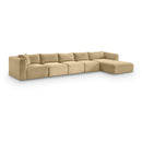  Manufacturer Color_Camel -- Shaggy 176" Camel Corduroy Performance Fabric Upholstered 5 pc Modular Sectional IMAGE 1