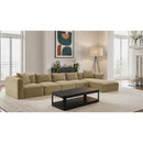 Meridian Shaggy Camel Corduroy Performance Fabric Modular Sectional IMAGE 2