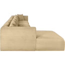  Manufacturer Color_Camel -- Shaggy 176" Camel Corduroy Performance Fabric Upholstered 5 pc Modular Sectional IMAGE 4