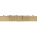  Manufacturer Color_Camel -- Shaggy 176" Camel Corduroy Performance Fabric Upholstered 5 pc Modular Sectional IMAGE 5